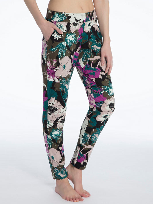 Calida Favourites Trend Floral Dark Pine Green Top & Bottom Set