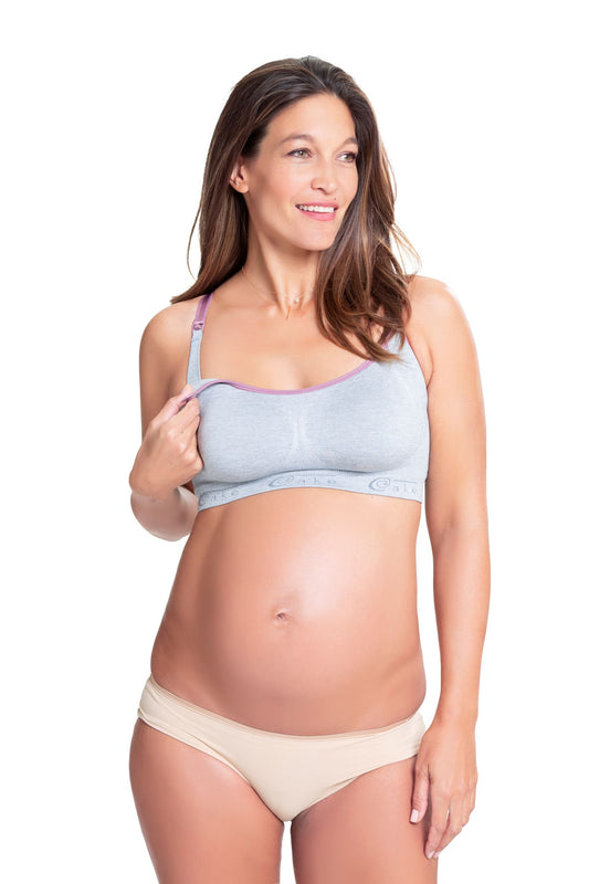 Cake Maternity Cotton Candy Sleep & Yoga Nursing Bra Heather Grey