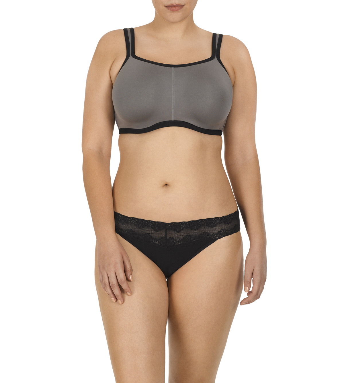 Natori Power Yogi Convertible Sports Bra Grey/Black