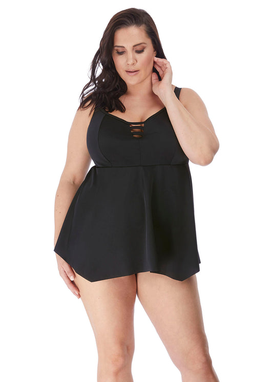 Elomi Magnetic A-Line Tankini Swim Top Black