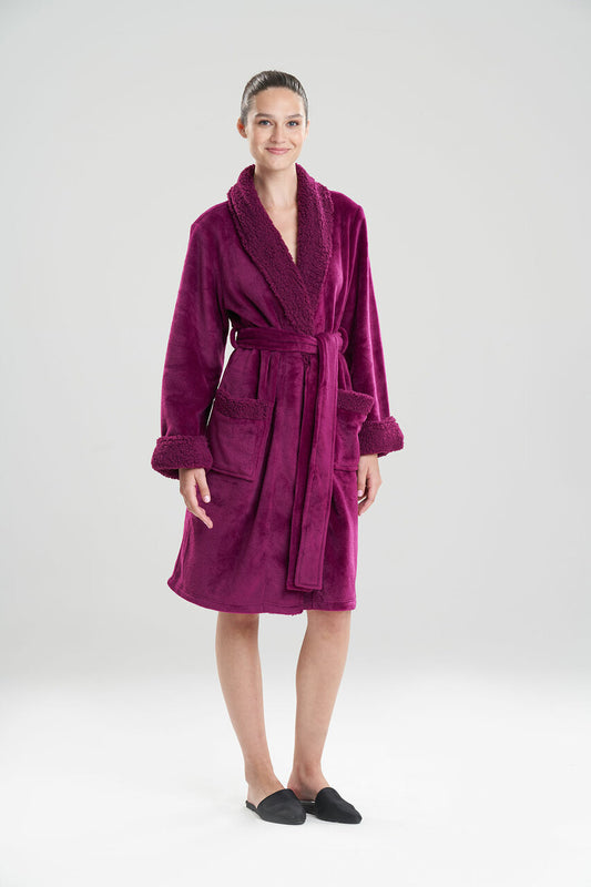 Natori Plush Sherpa Cozy Robe in Jewel Violet