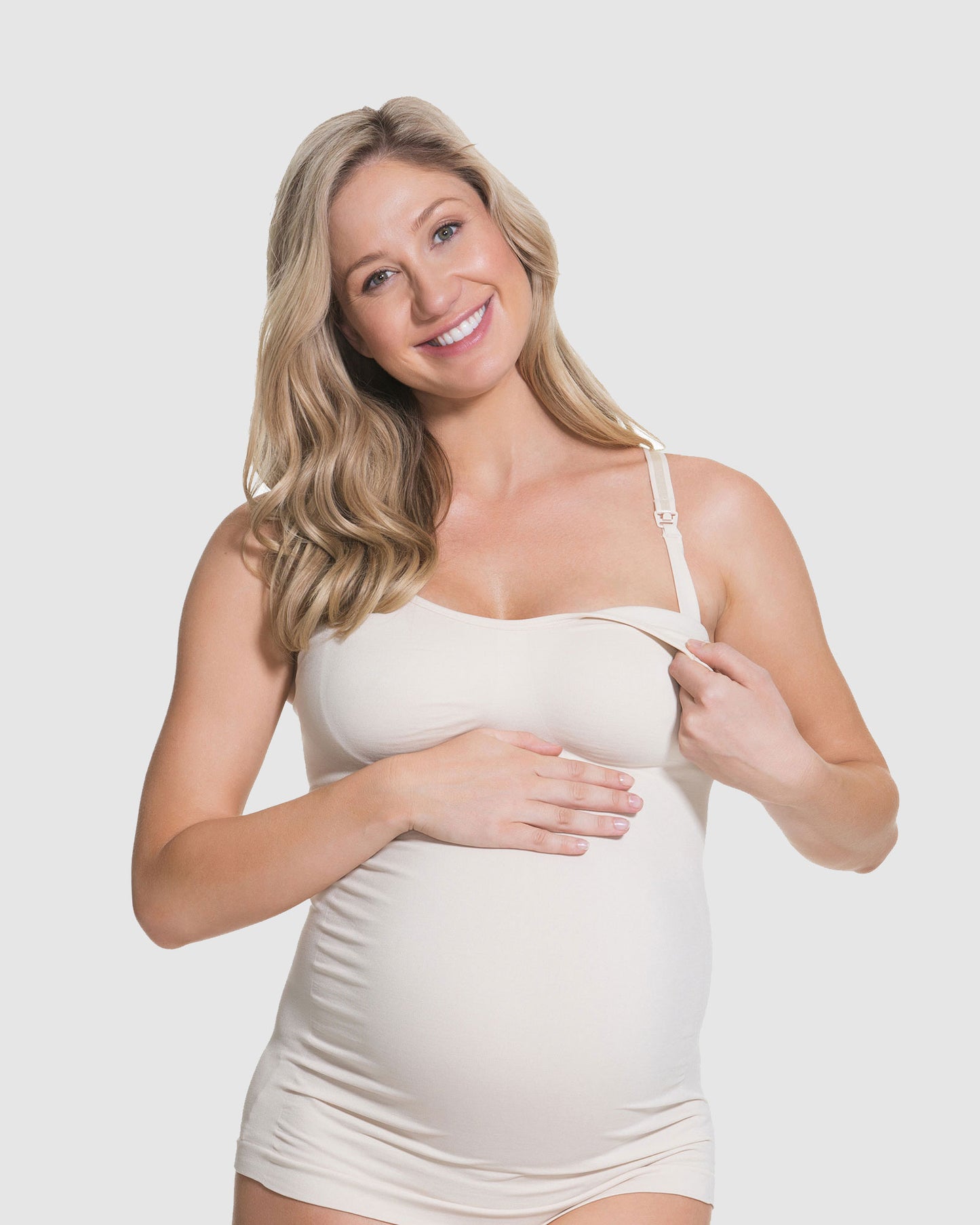 Cake Maternity Toffee Seamless Nursing Tank Beige