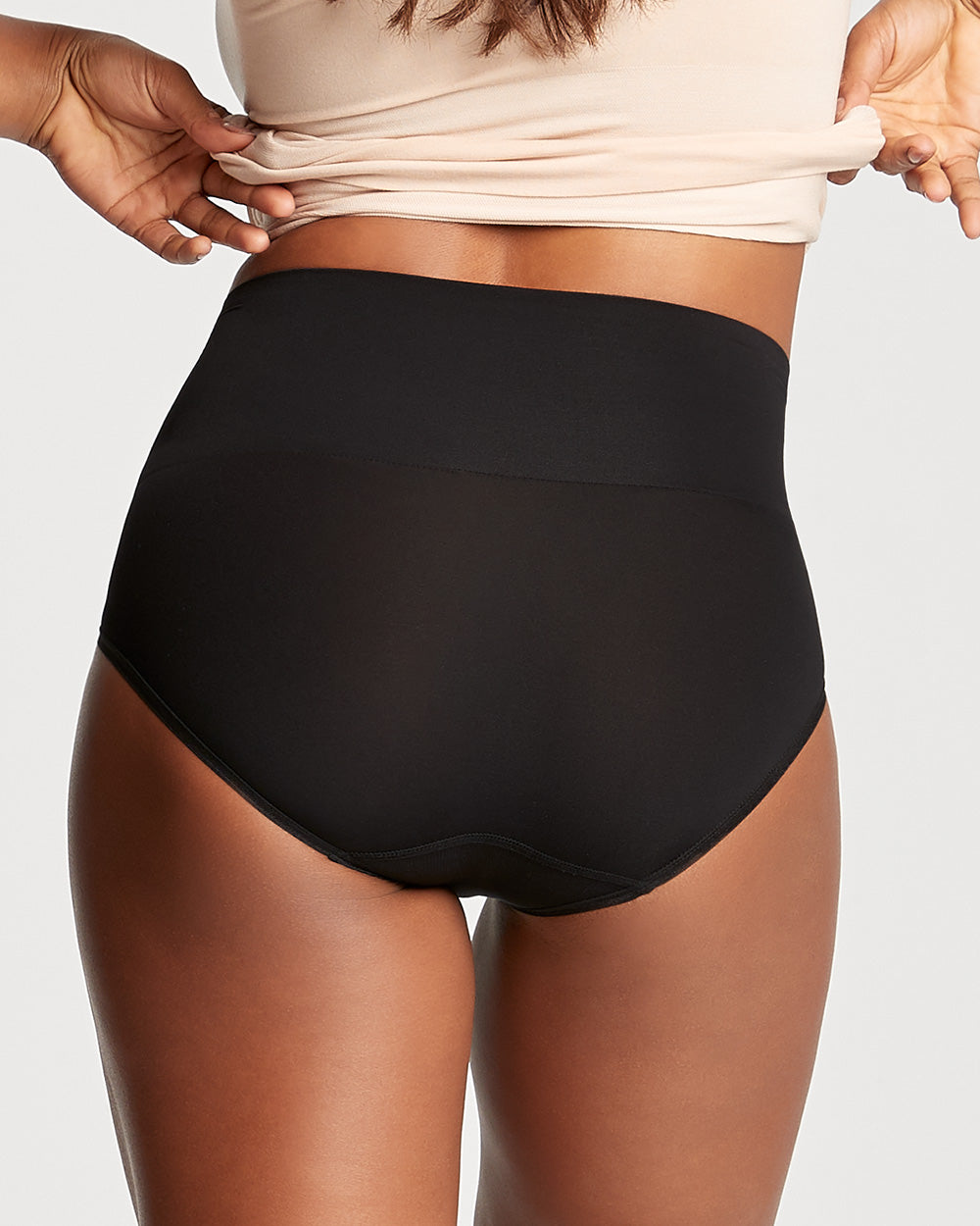 Yummie Women's High Waist Shaping Short 2 Pack (M, Black/Tan)