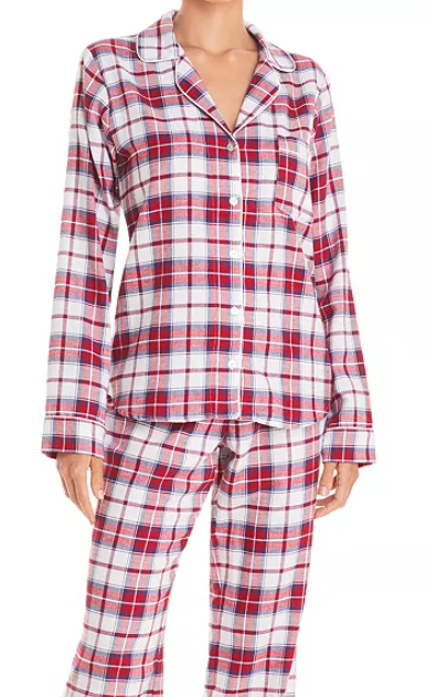 UGG Raven Flannel PJ Set White/Red