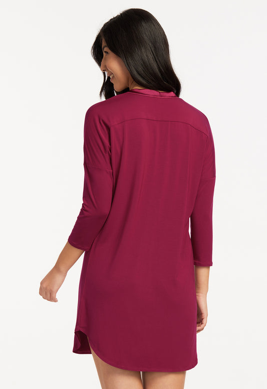 Fleur't Dolman 3/4 Sleeve Nightshirt Sangria