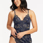 Fleur't All Lace Slip & Panty in Twilight/Gold